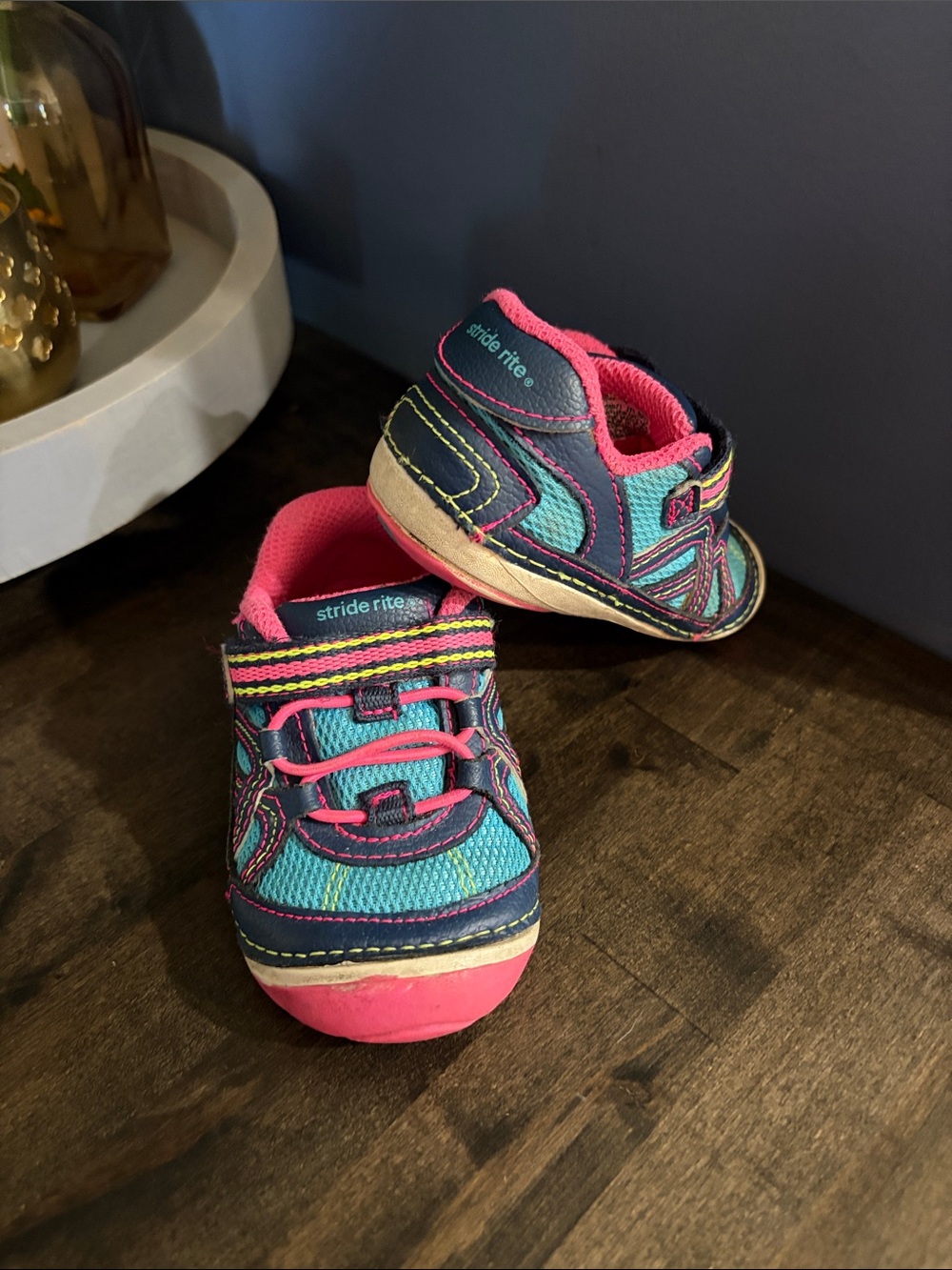 Stride Rite Teal and Pink Toddler Sneakers